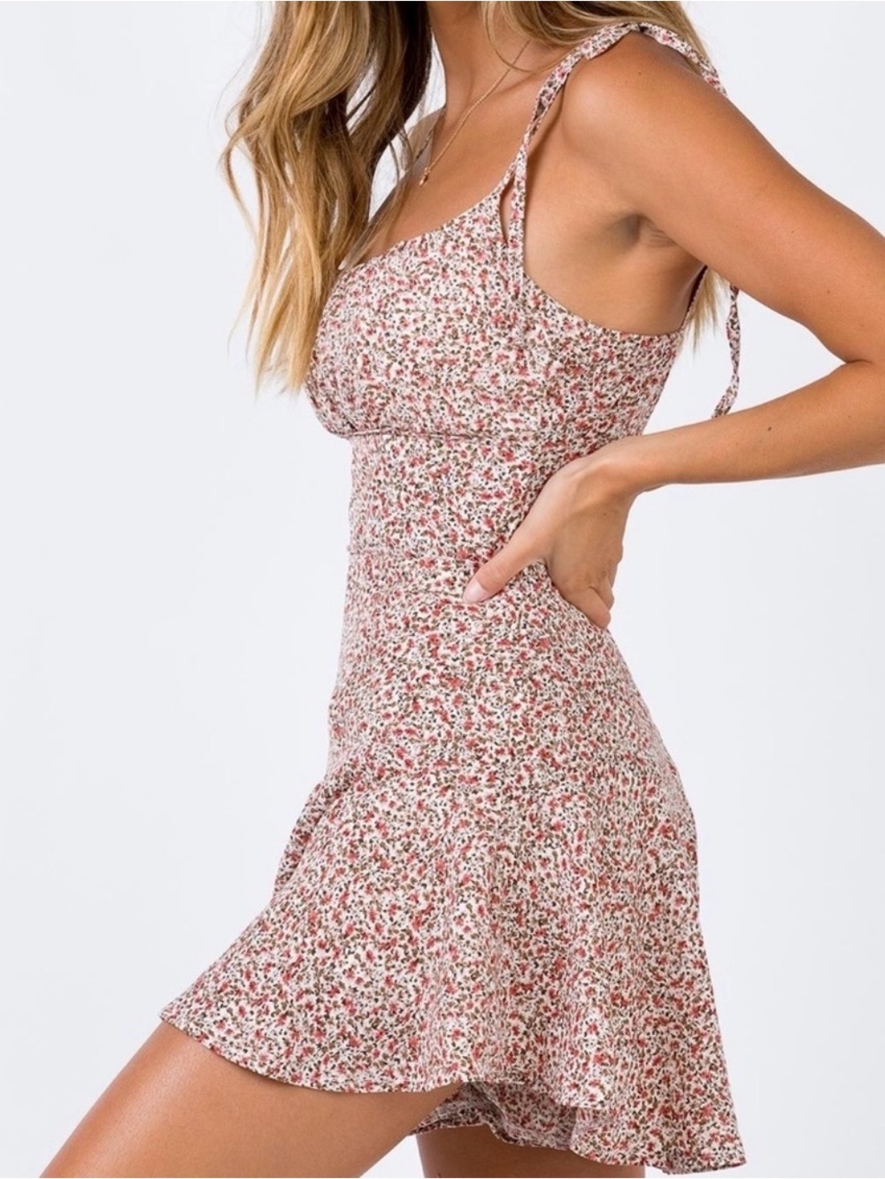 Mable Floral Tie Strap Romper Dress M Princess Polly Style - Picture 3 of 9